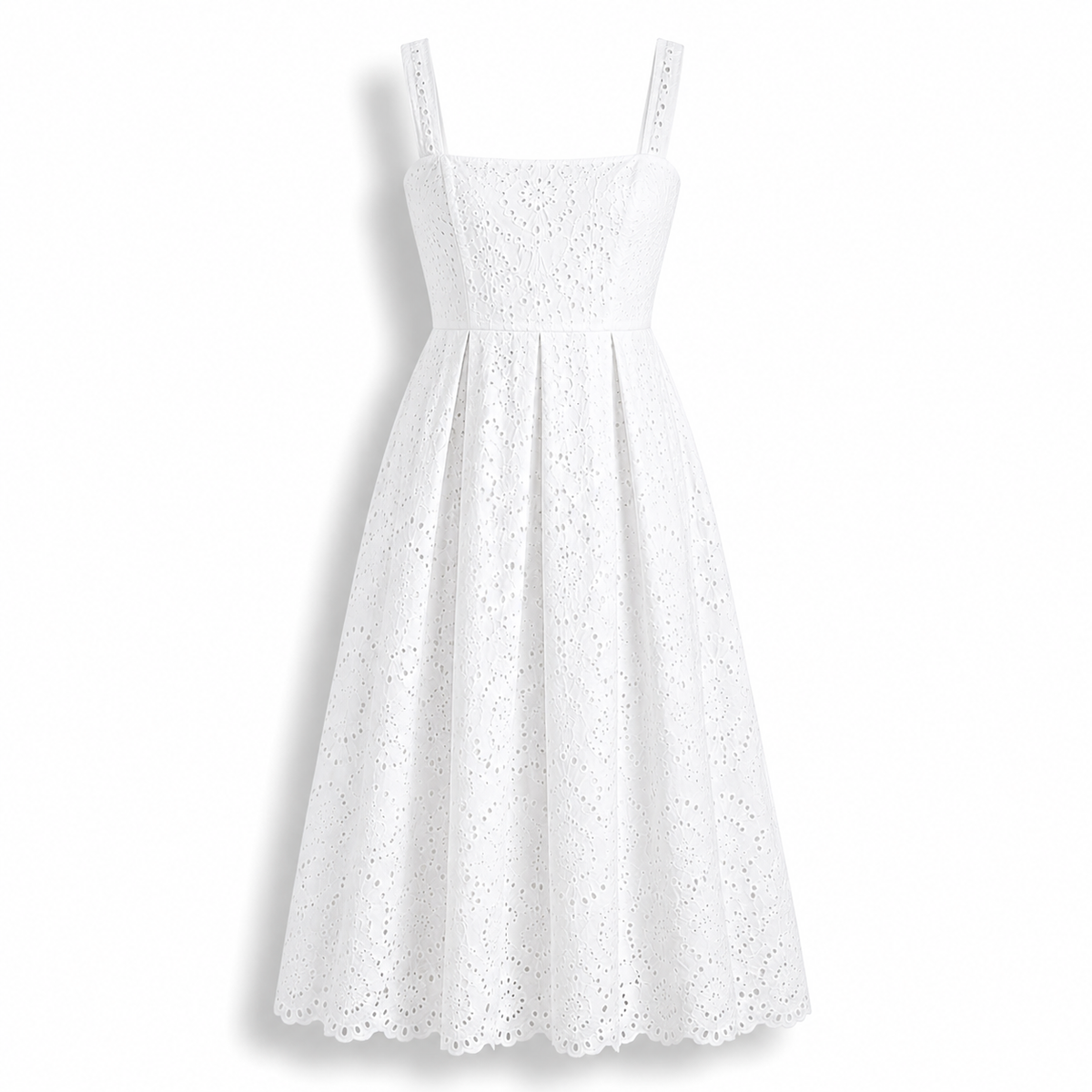 THE EYELET Mini Dress - BLANC