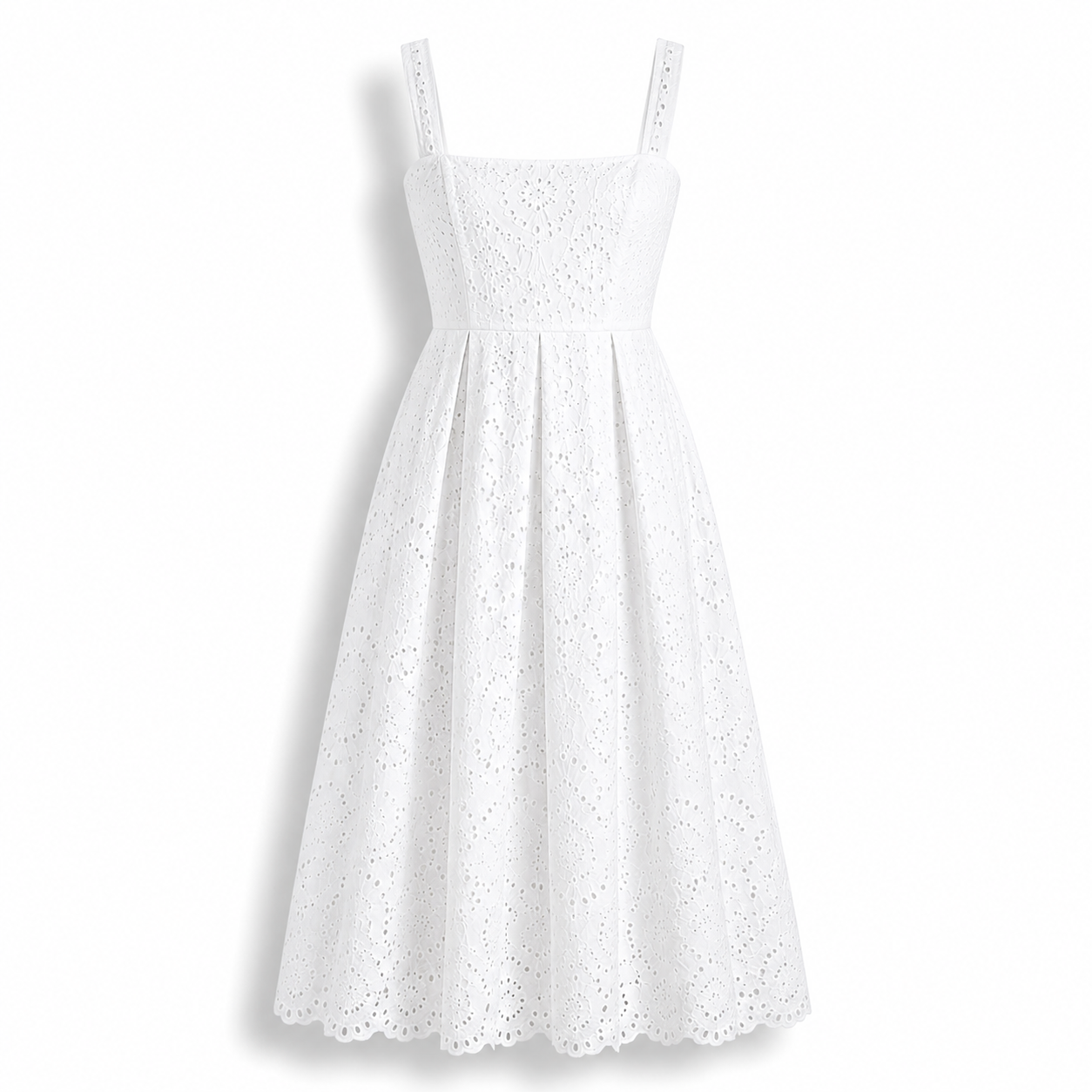 THE EYELET Mini Dress - BLANC